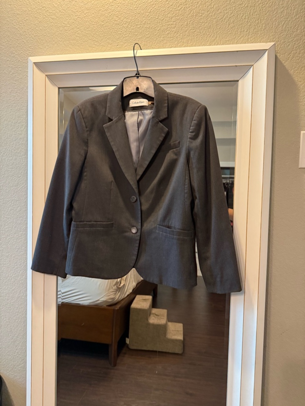 Calvin Klein Charcoal Gray Women's Two-Button Blazer